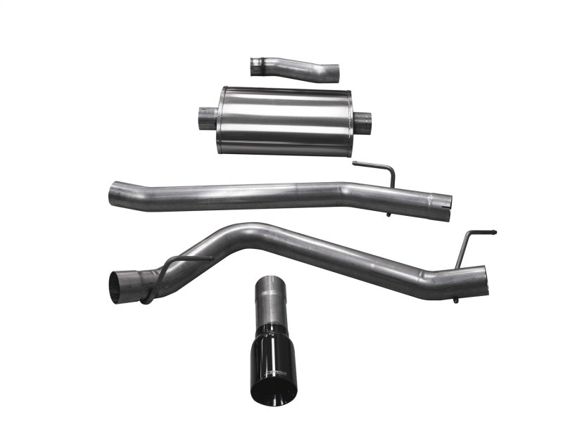 CORSA Performance 3.6L Single Side Exit Cat-Back Exhaust System for 20-24 Jeep Gladiator JT with Single 4in Black Tip