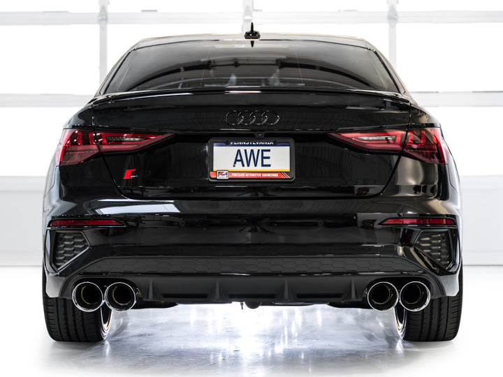 AWE Track Edition Exhaust - 3" Inlet, Chrome Silver Tips - Audi 8Y S3 (22-24) - OneFastShop
