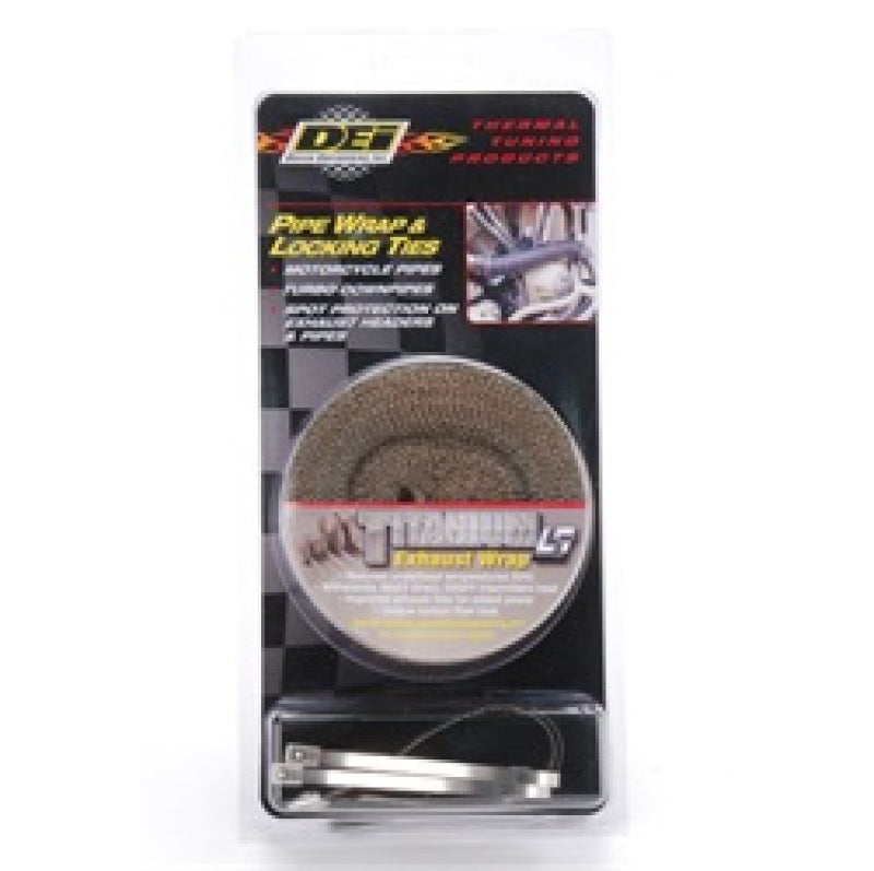 DEI Exhaust Wrap Kit - Titanium Pipe Wrap with Locking Ties