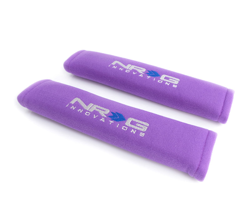 NRG Seat Belt Pads 2.7-Inch Wide Purple Short