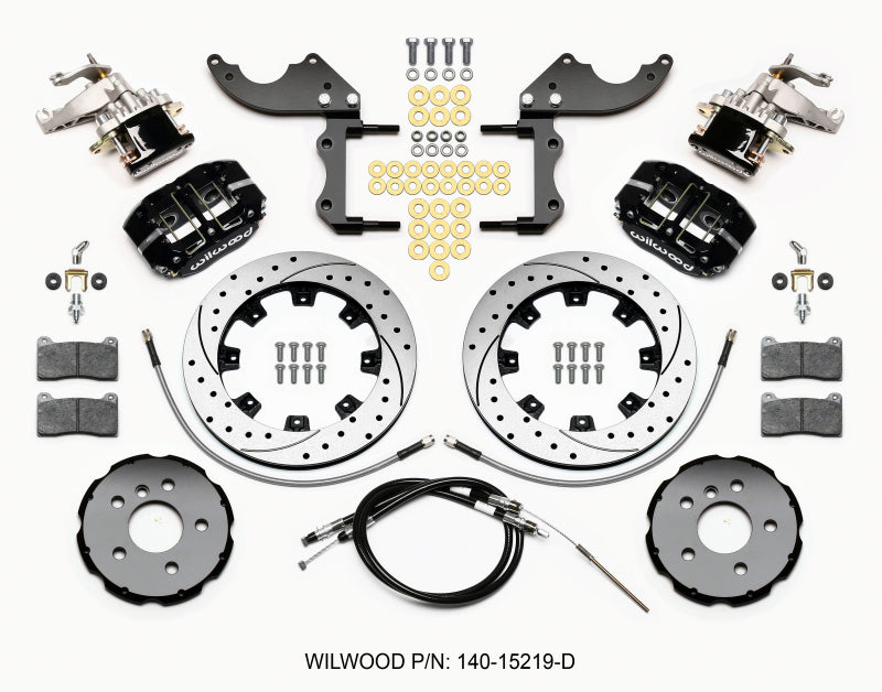 Wilwood Dynapro Radial4 MC4 Rear Kit 12.19 Drilled for 2014-2015 Mini Cooper w/Lines and Cables - OneFastShop