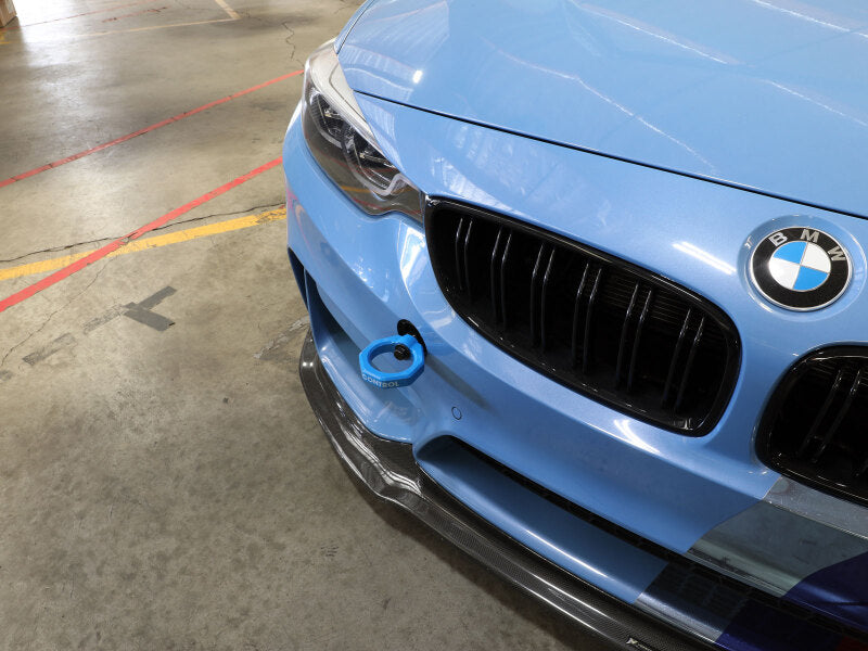 aFe Control Front Tow Hook Blue CNC Machined for BMW F-Chassis 228i 230i 320i 328i 330i 335i 340i 428i 430i M2 M3 M4 - OneFastShop