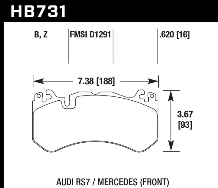 Hawk Performance Ceramic Front Brake Pads for 13-16 Mercedes SL Class / 16-17 Audi RS7 with Enhanced Stopping Power - OneFastShop