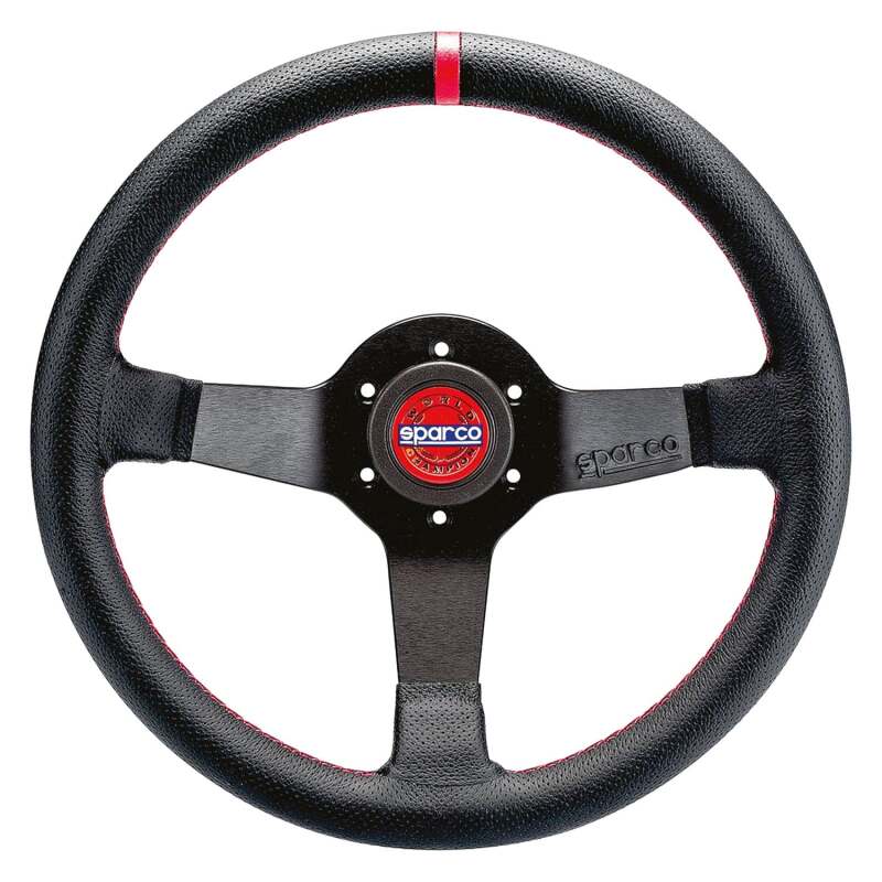 Sparco R330 Champion Steering Wheel - 330mm, Black Perforated Leather