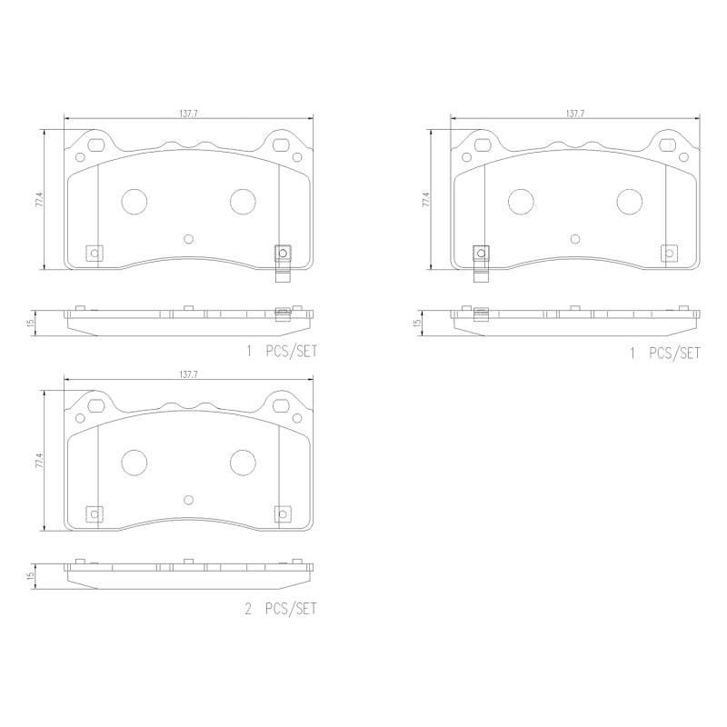 Brembo OE Brake Pad PRIME 2016-2018 Ford Focus Ceramic Front