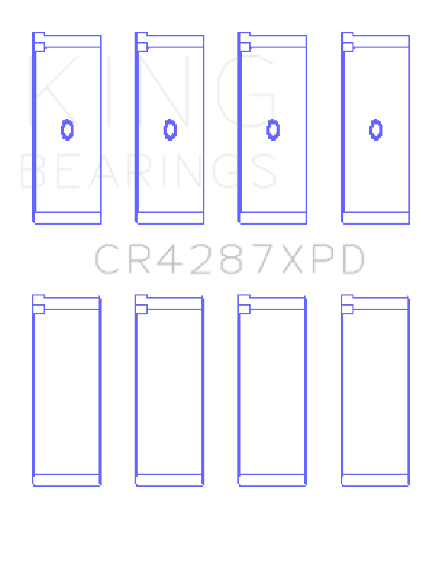 King Engine Bearings Performance Rod Bearing Set - Size STDX for Honda B18C1/B18C5 16V (Predoweled for Alum Rods)