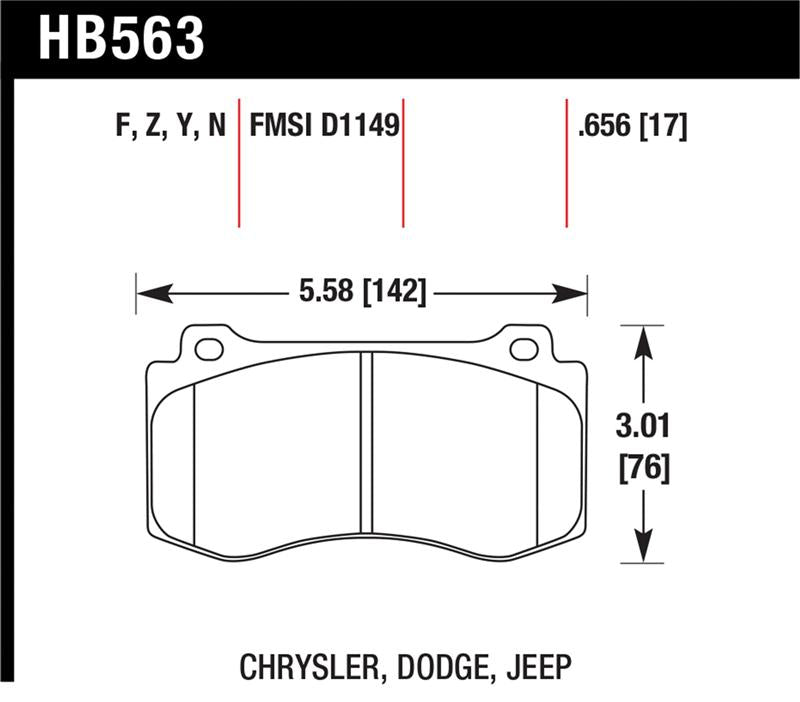 Hawk HPS 5.0 Brake Pads Chrysler 300 SRT8 Dodge Charger Challenger Scat Pack 2005-2020 - Front