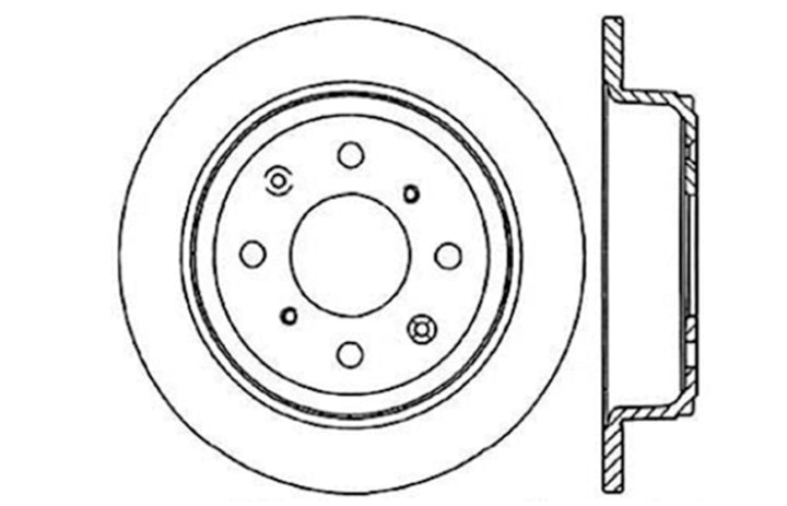 Stoptech Slotted & Drilled Left Rear Rotor for 90-96 Acura Integra / 97-01 Integra Exc Type R - OneFastShop