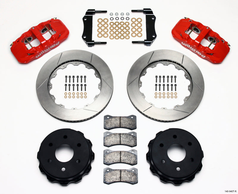 Wilwood AERO4 Rear Truck Kit 14.25in Red 1999-2010 GM 1500-SUV 1 Piston OE Caliper - OneFastShop