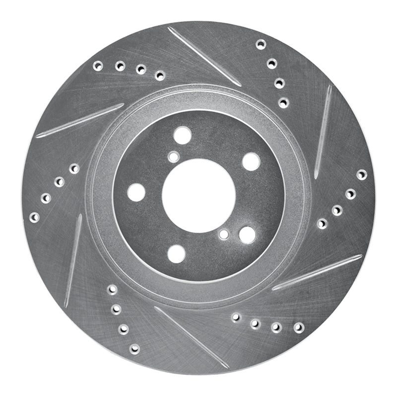 R1 Concepts Front Right Silver Drilled & Slotted Brake Rotor - Subaru BRZ / Toyota 86 / Scion FR-S 2013-2025