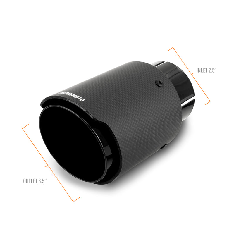 AEM Exhaust Tip Carbon Fiber 2.5in Inlet 3.5in Outlet