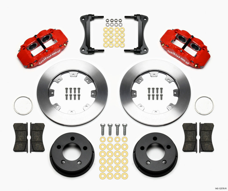 Wilwood Narrow Superlite 4R Front Kit 12.19in Drilled Red 87-89 Jeep YJ - OneFastShop
