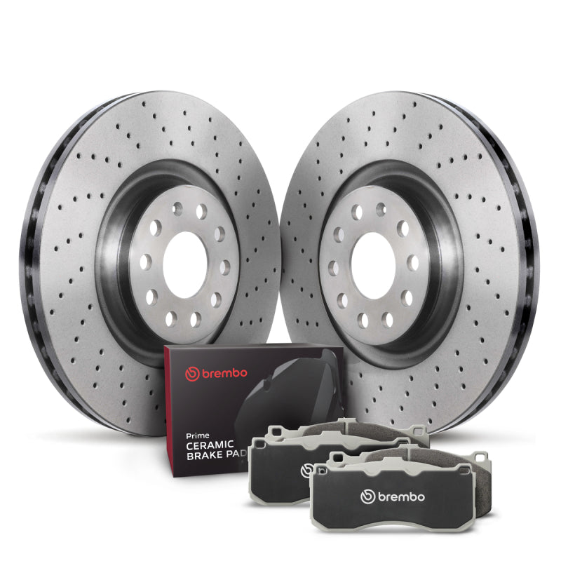 Brembo Xtra Cross-Drilled Front Brake Kit with Ceramic Pads - Acura Integra / Honda Civic 1994-2001