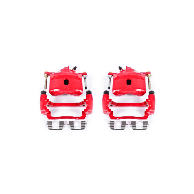 PowerStop Front Red Calipers with Brackets Pair for 97-00 Acura EL