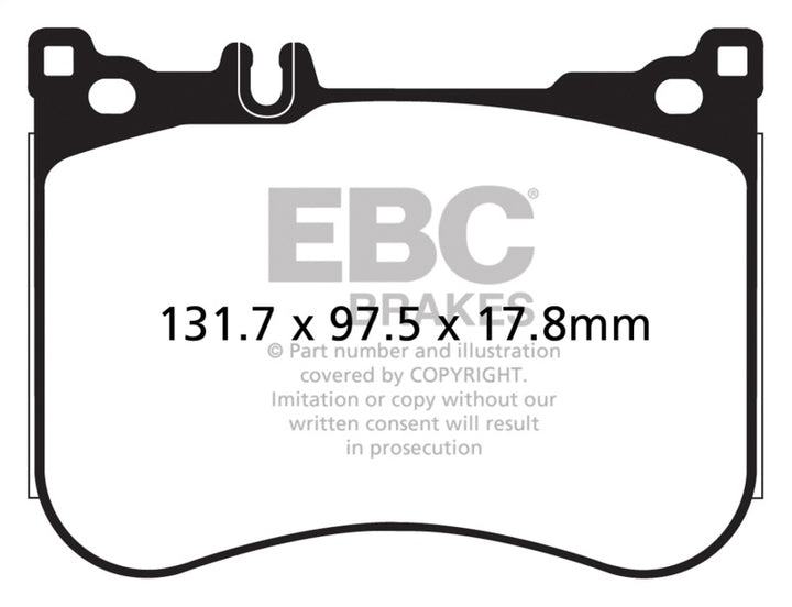 EBC Redstuff Front Brake Pads for 14+ Mercedes-Benz S550 4.7 Twin Turbo AMG Sport Pkg