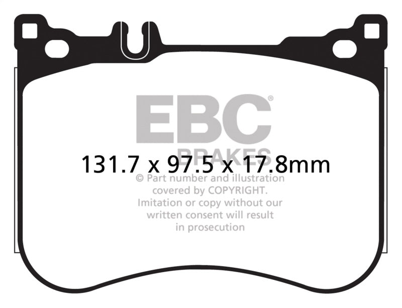 EBC Yellowstuff Front Brake Pads for 2014-2017 Mercedes-Benz S550 4.7 Twin Turbo AMG Sport Pkg
