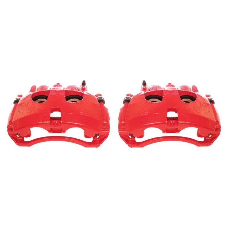 PowerStop Front Red Calipers with Brackets Pair for 09-10 Dodge Ram 2500 - OneFastShop