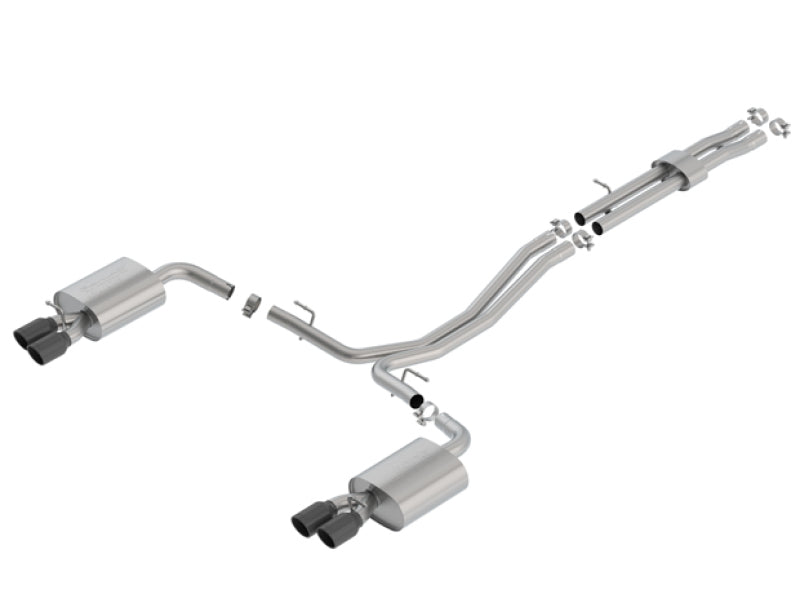 Borla S-Type Cat-Back Exhaust - Ford Explorer Sport 2018-2019 - Black Chrome Tips