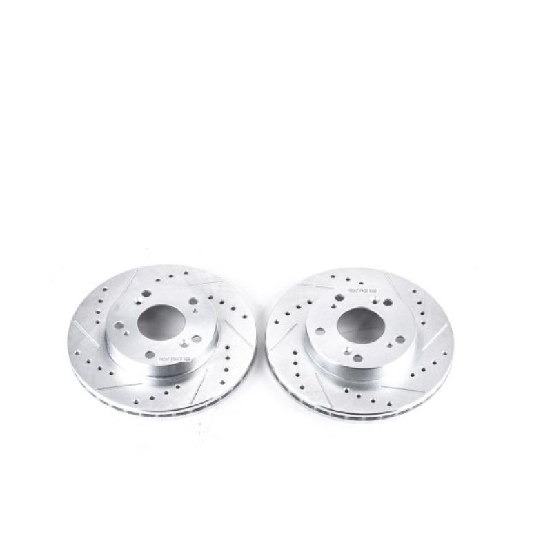 PowerStop Evolution Front Drilled & Slotted Rotors - Honda Civic / Acura RSX 2002-2015 - Pair