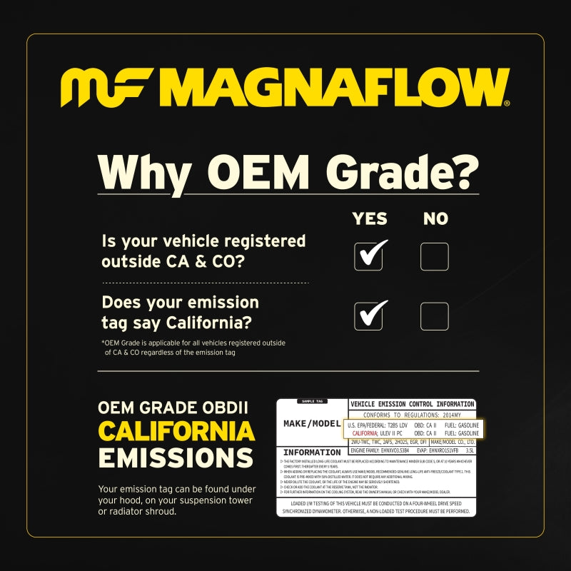 Magnaflow Universal Catalytic Converter 5.00 C/A 3.00 Spun OEM Ford Mustang 2011-2014 Jeep Liberty 2002-2003