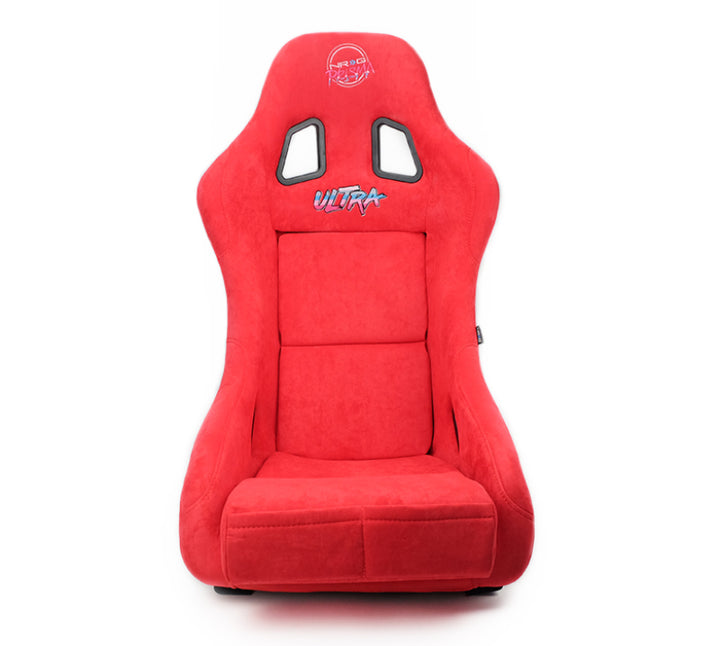 Nrg Frp Bucket Seat Ultra Edition Medium Red Alcantara Pearlized Back - OneFastShop