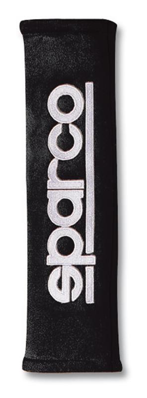 Sparco Belt Pad 2 in. Alcantara Black Seat Belt Cover - OneFastShop