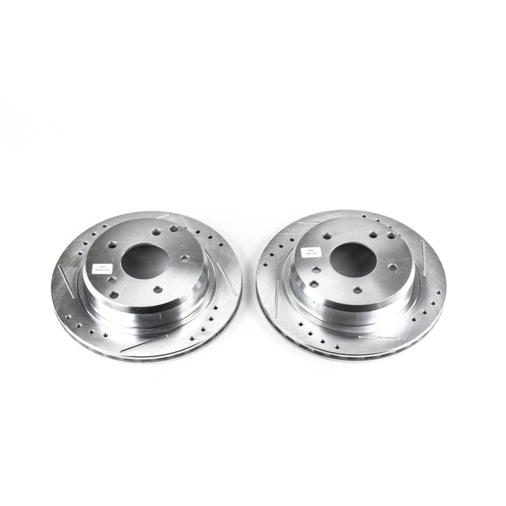 PowerStop Rear Evolution Drilled & Slotted Rotors - Chevrolet Corvette 84-87 - OneFastShop