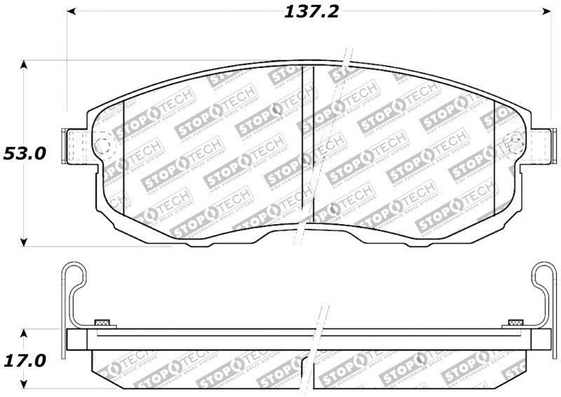 StopTech Performance Front Brake Pads for 02-05 Infiniti G35, 07-09 Nissan Altima/Sentra, 02-05 350Z - High Heat Resistance - OneFastShop
