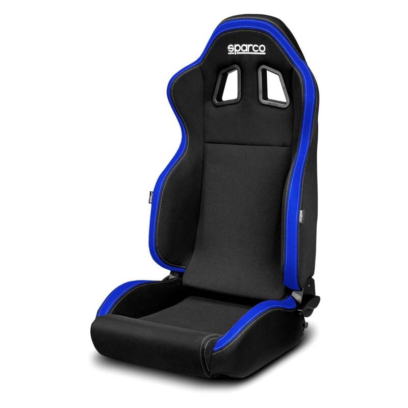 Sparco R100 Reclining Sport Seat - Black and Blue Cloth