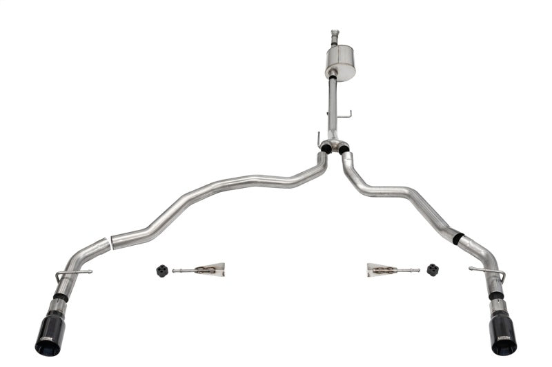 CORSA Performance Sport Cat-Back Exhaust for 2021-2024 Ford F-150 SuperCab 5.0L V8 Dual Rear Exit Black PVD