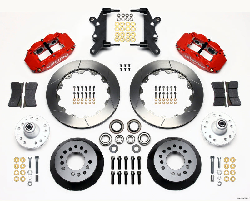 Wilwood Narrow Superlite 6R Slotted Front Hub Big Brake Kit 12.88in - Ford / Mercury Full Size 1964-1968 - Red
