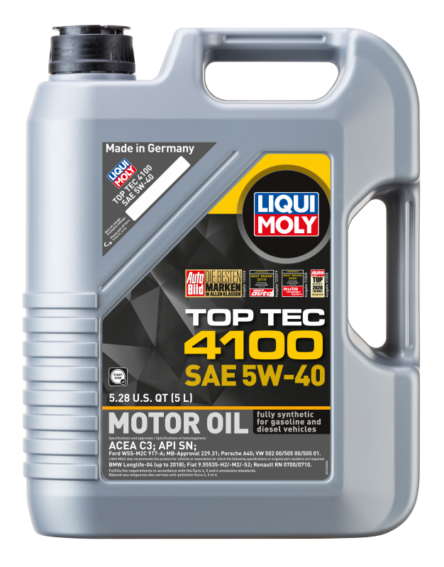 LIQUI MOLY Top Tec 4100 5W-40 Fully Synthetic Motor Oil - 5L - 4 Pack, image 2
