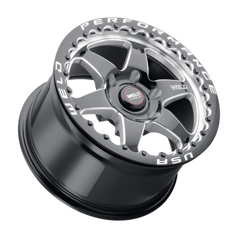 Weld S909 17x9.5 Beadlock Gloss Black Wheels - 6x127 ET35 - 6.625" BS - 78.1mm Hub Diam.