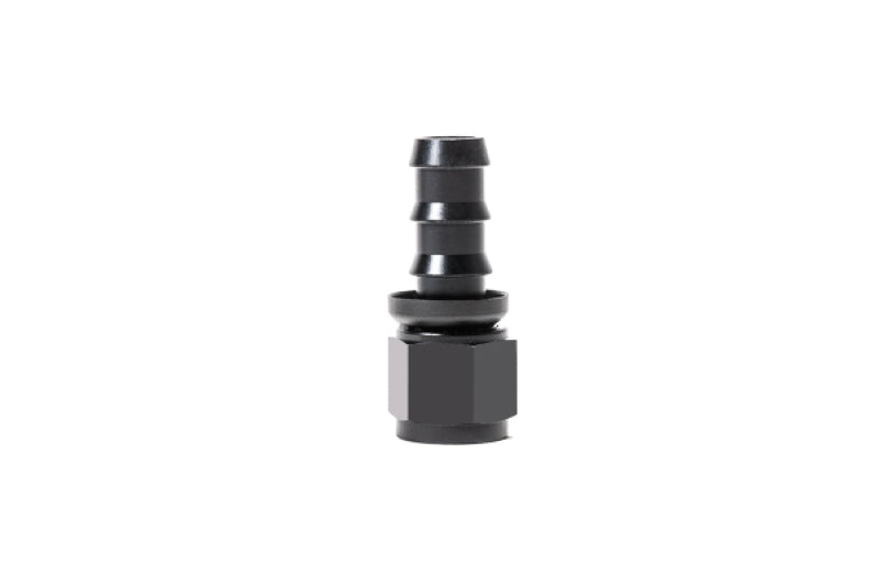 Radium Engineering 8AN Straight Pushlok Hose End Black Anodized Aluminum