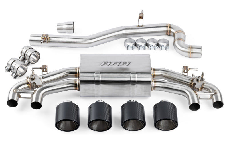 APR Stainless Steel Cat-Back Exhaust - Volkswagen Golf R (MK8) 2022-2026 - Carbon Fiber Tips