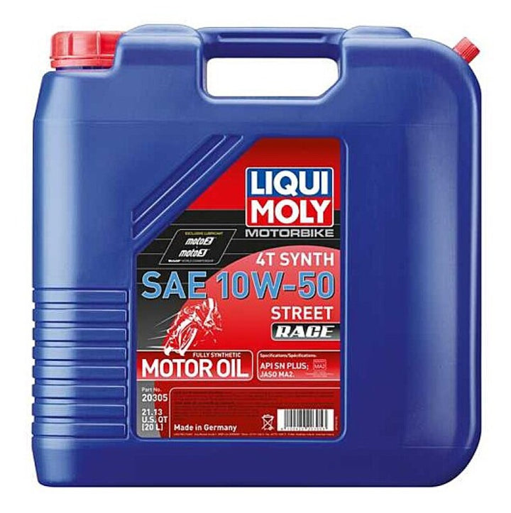 LIQUI MOLY Motorbike 4T Synth SAE 10W50 20L - Street Race Kit - OneFastShop