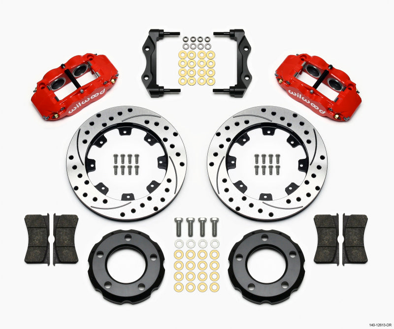 Wilwood Narrow Superlite 4R Front Kit 12.19in Drilled Red for 82-86 Jeep CJ - OneFastShop