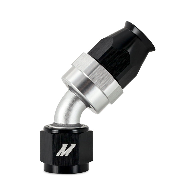 Mishimoto Aluminum PTFE 8AN 45 Degree Fitting Black