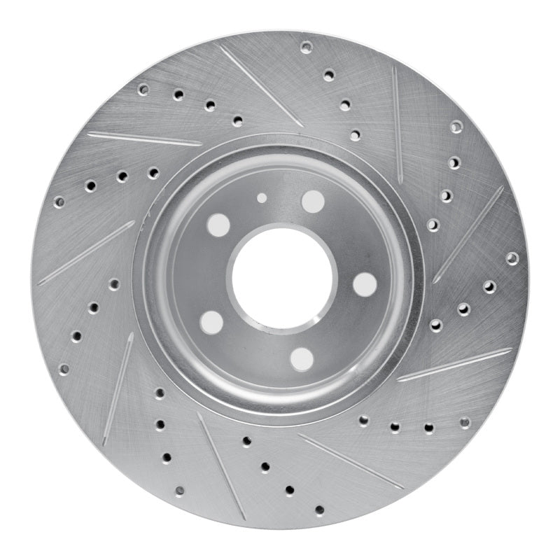 R1 Concepts E-Line Silver Front Left Drilled & Slotted Brake Rotor - Audi A4 / A5 / Q5 2011-2017, image 3