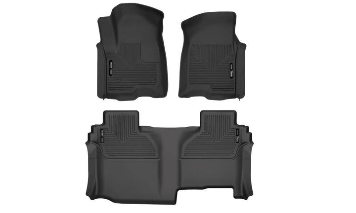 Husky Liners X-Act Front + 2nd Seat Floor Liner Set for Chevy Silverado 1500/GMC Sierra 1500 (19-24 Black)