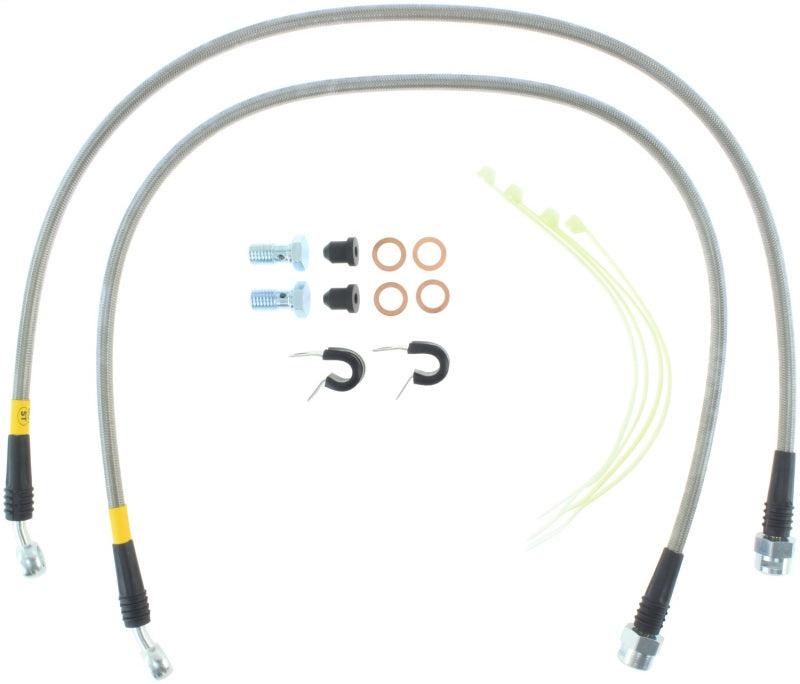 StopTech Stainless Steel Front Brake Lines for 02-05 Avalanche / 99-05 Silverado 1500 2WD/4WD - OneFastShop