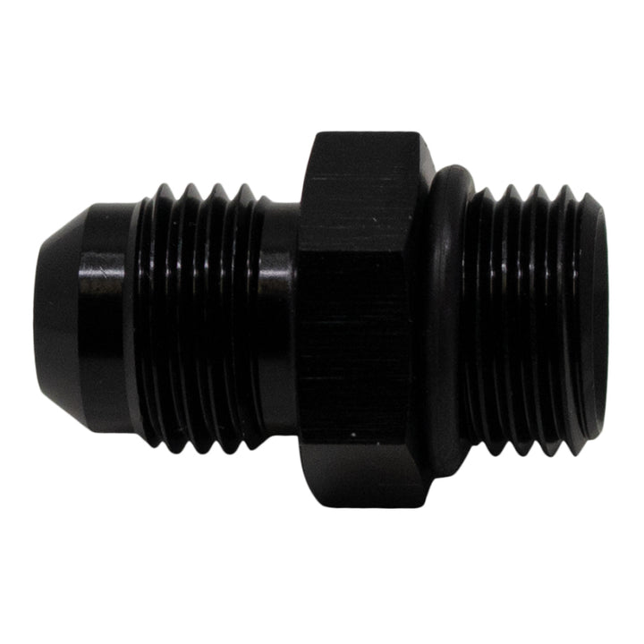 DeatschWerks 6AN ORB Male to 6AN Male Flare Adapter Anodized Matte Black with O-Ring - OneFastShop