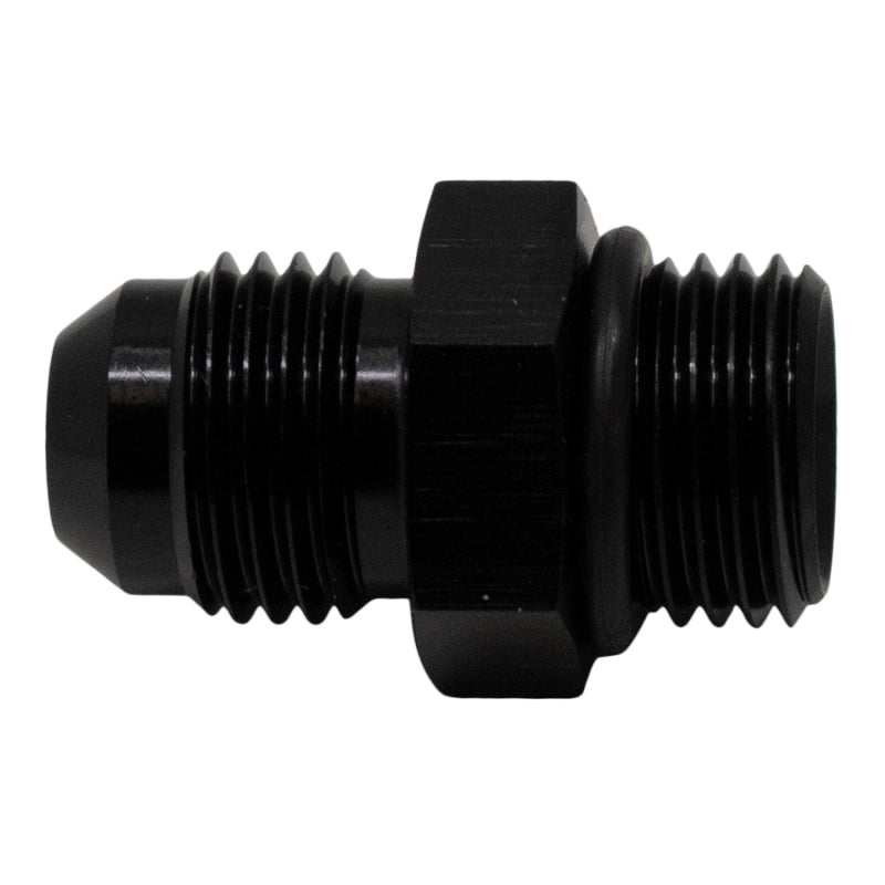 DeatschWerks 6AN ORB Male to 6AN Male Flare Adapter Anodized Matte Black with O-Ring - OneFastShop