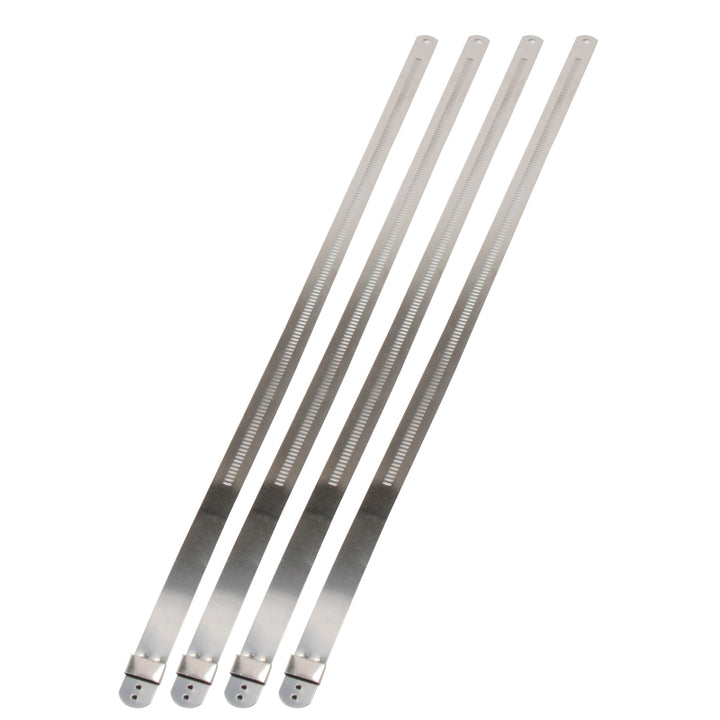 DEI Stainless Steel Positive Locking Tie 1/2in x 14in 4 Per Pack - High Heat Secure Ties for Exhaust Wrap and More