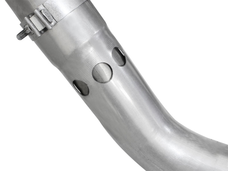 AFe Atlas Exhaust 4in DPF-Back Exhaust Aluminized Steel Polished Tip - 2011-2014 Ford Diesel Truck V8-6.7L