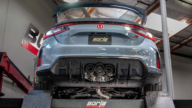 Borla Catback Exhaust System for 2023 Honda Civic Type R MT with 4in Black Anodized Carbon Fiber Tips