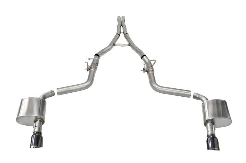 CORSA Performance 2.75in Valved Catback DRE Exhaust for 2015-2023 Dodge Charger SRT Hellcat Redeye with Single 4.5in Black PVD Tips