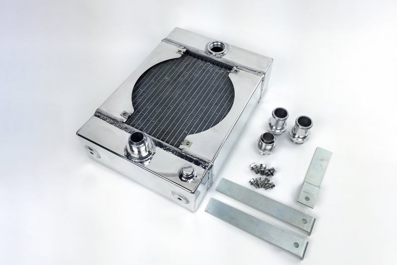CSF Universal Drag Race Tuck Radiator with 9in Spal Fan 10.5in H x 10in L x 3.6in W for Optimal Cooling Performance
