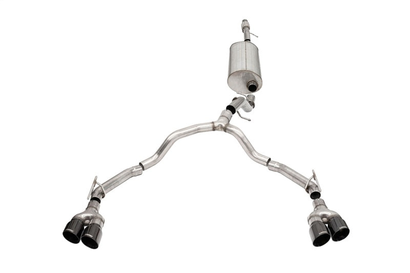 CORSA Performance Sport Cat-Back Exhaust for 2021-2024 Tahoe/GMC Yukon 5.3L 4WD Dual Rear 3in 2.75in with 4in Black Tips