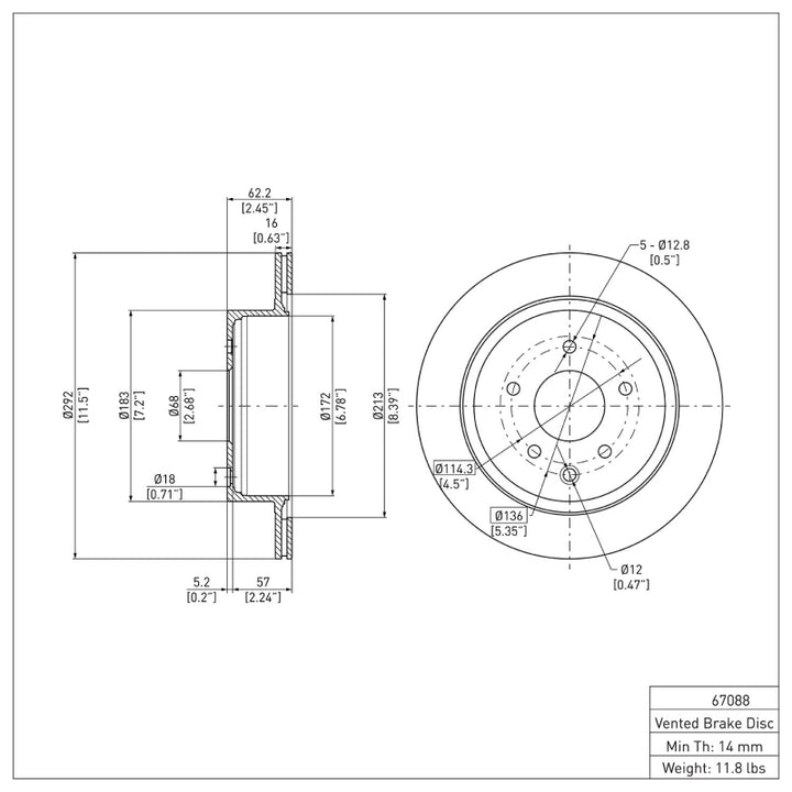 DFC 02-25 Infiniti G35 Rear Brake Rotor Rear Brake Rotor